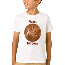 惑星の名前が入った子供用Tシャツデザイン