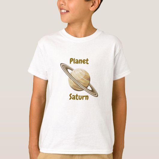 惑星の名前が入った子供用Tシャツデザイン Tシャツ (正面)
