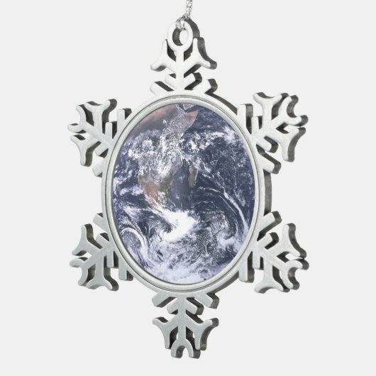 惑星の地球から宇宙地球の日 スノーフレークピューターオーナメント (右)