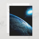 惑星の地球と星からの宇宙 ポストカード (正面/裏面)