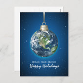 惑星の地球のエコの休日のクリスマスの郵便はがき シーズンポストカード (正面/裏面)