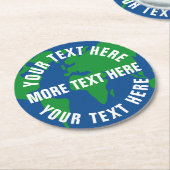 惑星の地球の世界地図のカスタムの飲み物用コースターを救って下さい ラウンドペーパーコースター (アングル)