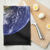 惑星の地球の宇宙の写真 キッチンタオル (四つ折り)