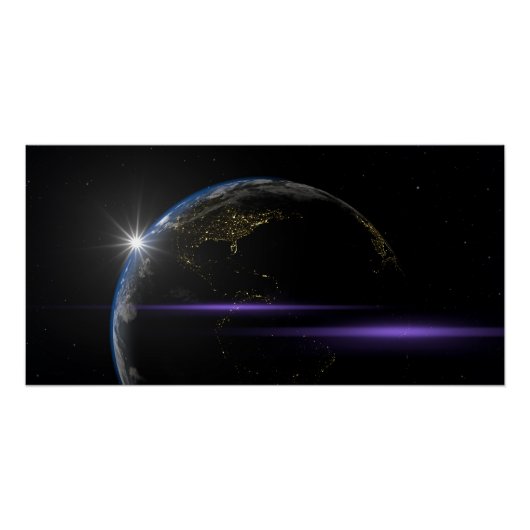 惑星の地球の宇宙の眺め ポスター (正面)