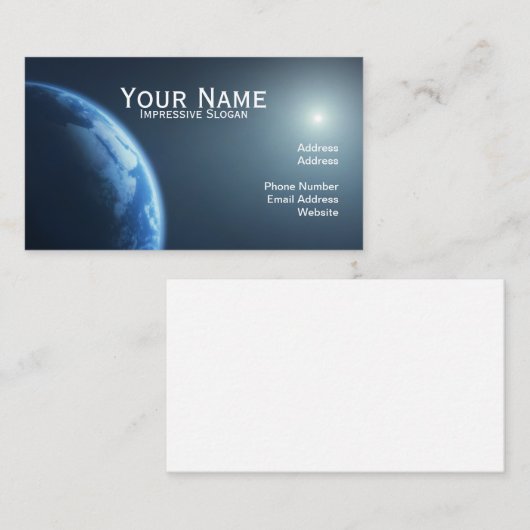 惑星の地球の宇宙の眺め 名刺 (正面/裏面)
