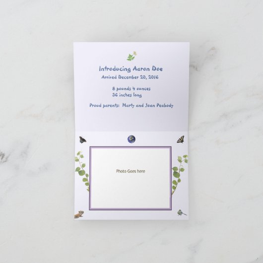 惑星の地球への歓迎された最も新しい家族 案内状 (内部)