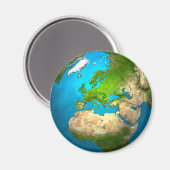 惑星の地球 – ヨーロッパ – カラフル地球。3次元描写 マグネット (正面/裏面)