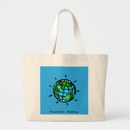 惑星の地球 – 生地球に優し活 – 保護 ラージトートバッグ (正面)