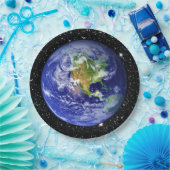 惑星の地球v3の星の背景(太陽系)の~ ペーパープレート (パーティー)