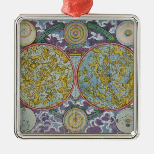 惑星の天の地図 メタルオーナメント (正面)