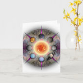 惑星の曼荼羅のメッセージカード カード (黄色い花)