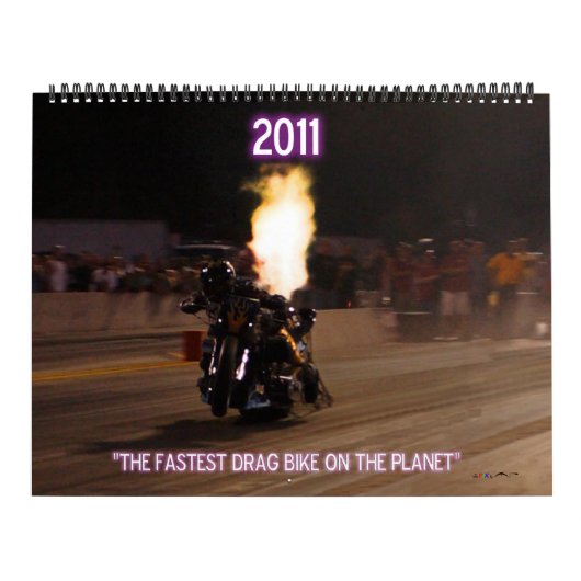 "惑星の最も速い上の燃料のドラッグのバイク" カレンダー (カバー)