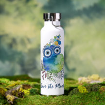 惑星の水のボトルを保存するキュート