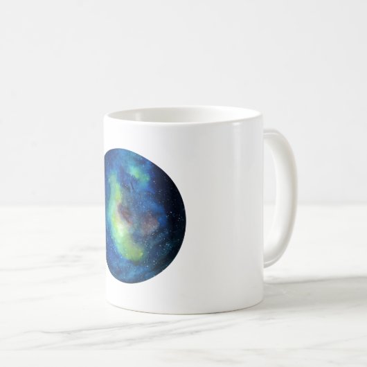 惑星の水の色クラシックの白マグカップ コーヒーマグカップ (正面右)