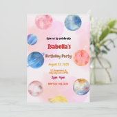 惑星の誕生日パーティーの招待 招待状 (スタンド正面)