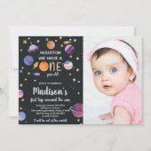 惑星の誕生日招待状（写真付き） 招待状 (正面)