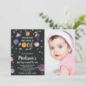 惑星の誕生日招待状（写真付き） 招待状 (スタンド正面)