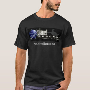 惑星の降下の旗暗いT Tシャツ