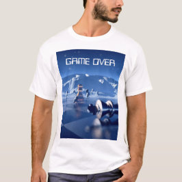 惑星の風景にチェスの駒が。ゲームオーバー Tシャツ