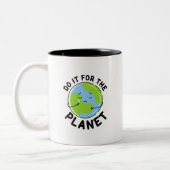 惑星の2トーンコーヒーマグのためにそれを行う ツートーンマグカップ (左)