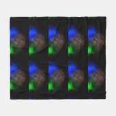 惑星の「アウラ」 フリースブランケット (正面(横))