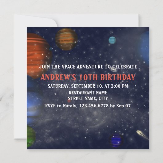 惑星や銀河のある宇宙 (正面)