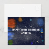 惑星や銀河のある宇宙 ポストカード (正面/裏面)