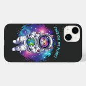 惑星を守れ - 宇宙飛行士猫の宇宙デザイン Case-Mate iPhoneケース (裏面 (横))