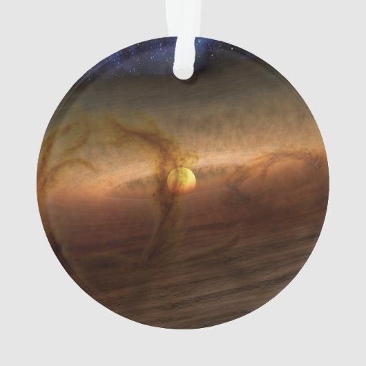 惑星を形成する材料の円盤は星を回る。 オーナメント (裏面)
