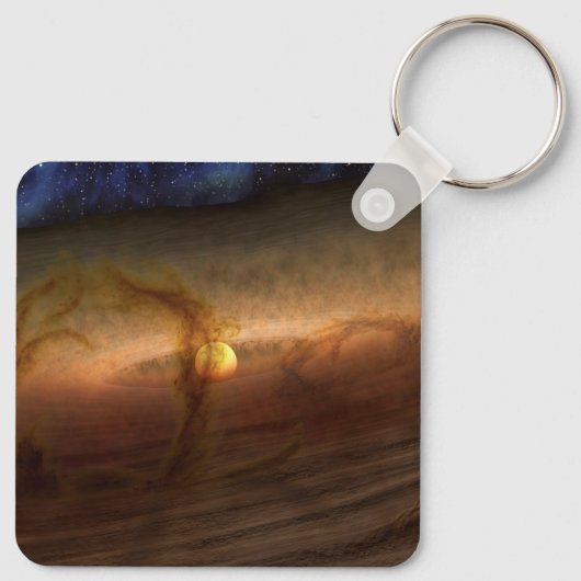 惑星を形成する材料の円盤は星を回る。 キーホルダー (裏面)