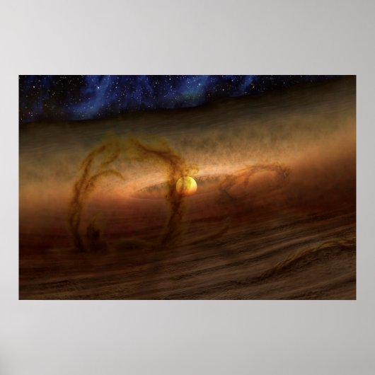 惑星を形成する材料の円盤は星を回る。 ポスター (正面)