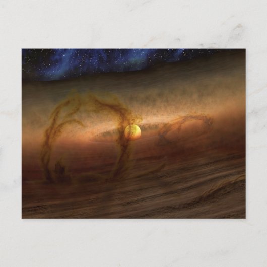 惑星を形成する材料の円盤は星を回る。 ポストカード (正面)