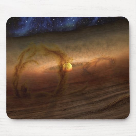 惑星を形成する材料の円盤は星を回る。 マウスパッド (正面)