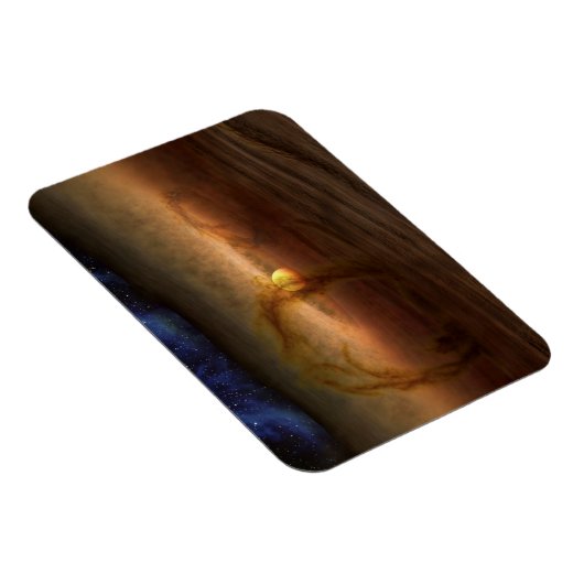 惑星を形成する材料の円盤は星を回る。 マグネット (右側)