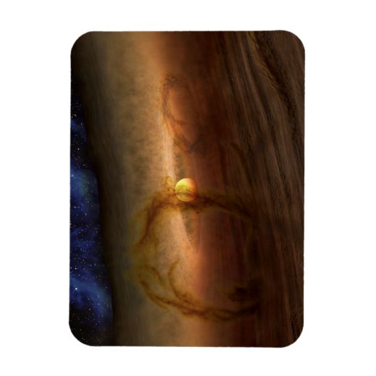 惑星を形成する材料の円盤は星を回る。 マグネット (縦)