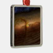 惑星を形成する材料の円盤は星を回る。 メタルオーナメント (右)