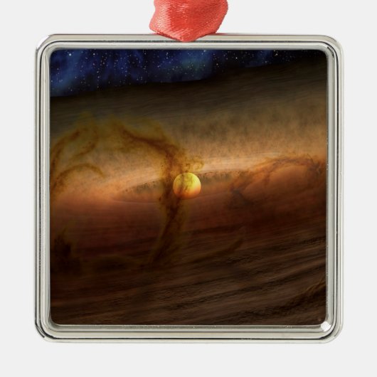 惑星を形成する材料の円盤は星を回る。 メタルオーナメント (正面)