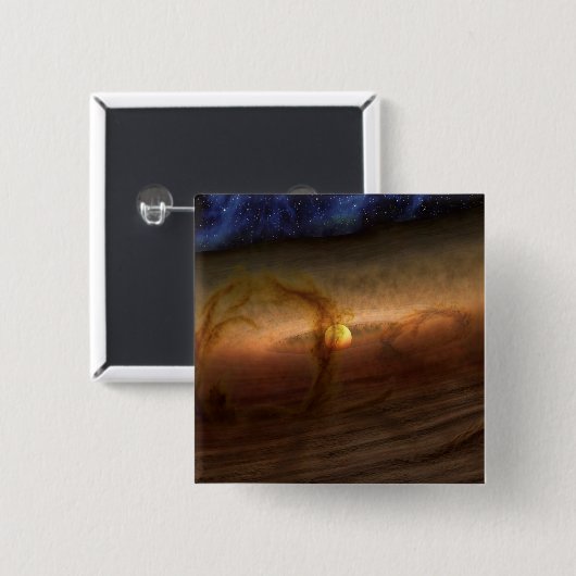 惑星を形成する材料の円盤は星を回る。 缶バッジ (正面&裏面)