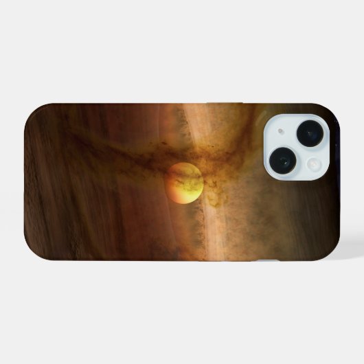 惑星を形成する材料の円盤は星を回る。 iPhone 15ケース (裏面横)