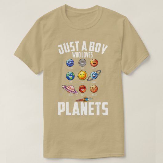 惑星を愛する男の子だけ宇宙太陽惑星スター Tシャツ (デザイン正面)