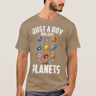 惑星を愛する男の子だけ宇宙太陽惑星スター Tシャツ