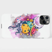 惑星を持つ宇宙飛行士 iPhoneケース (裏面横)