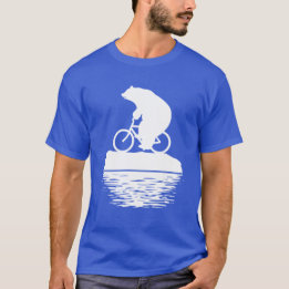 惑星を救って下さい: 白くまの自転車の人のTシャツ Tシャツ