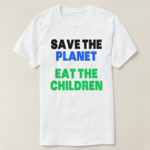惑星を救食べう子供の贈り物Tシャツ Tシャツ