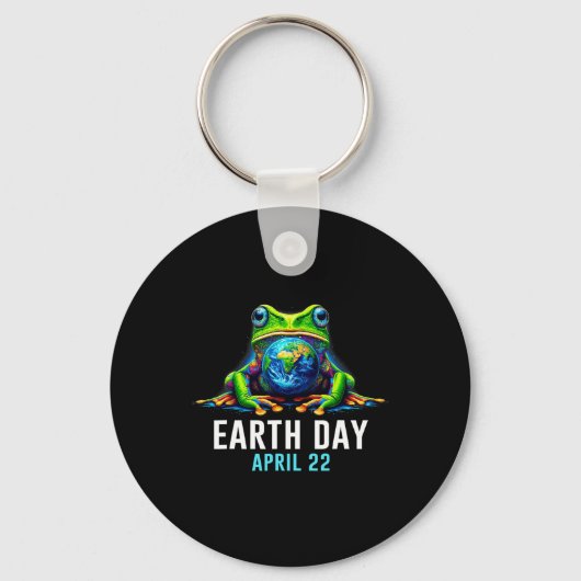 惑星を除くカエルの地球のカラフル日 キーホルダー (正面)