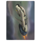 惑星を飛行する宇宙船 クリップボード (裏面)