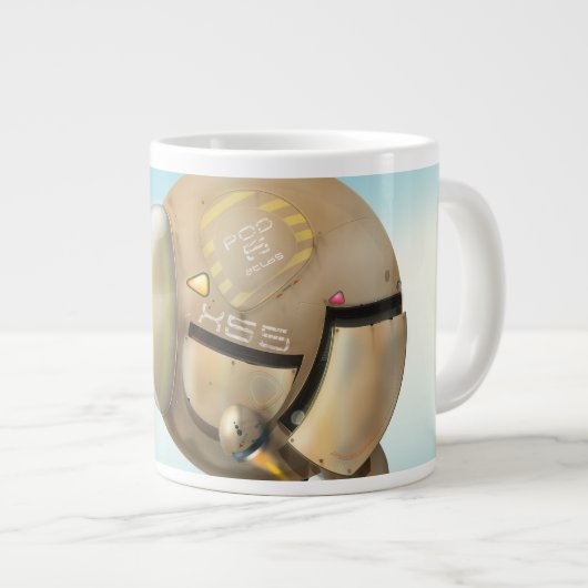 惑星を飛行する宇宙船 ジャンボコーヒーマグカップ (正面右)