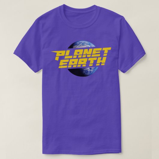 惑星アース宇宙宇宙バッジ Tシャツ (デザイン正面)