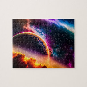 惑星カラフルの風景を描いた幻想的な雲 ジグソーパズル
