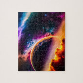 惑星カラフルの風景を描いた幻想的な雲 ジグソーパズル (縦)